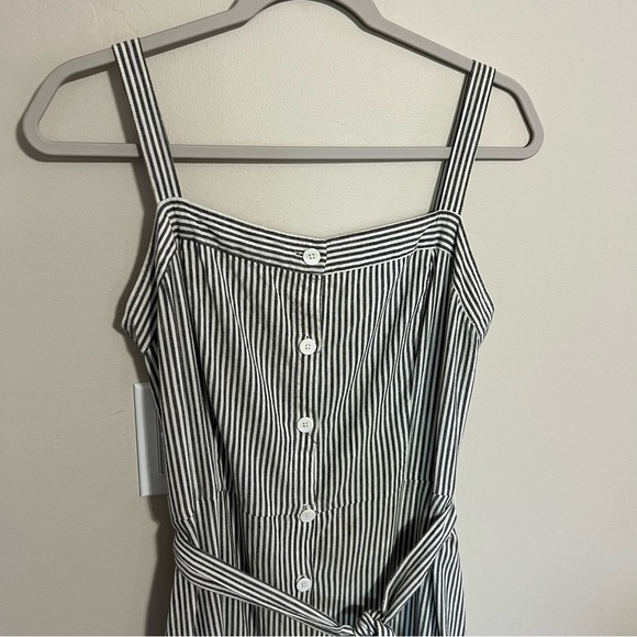 Michael Stars Womens Raina Black and White Stripe Button Front Dress size large - Picture 9 of 10